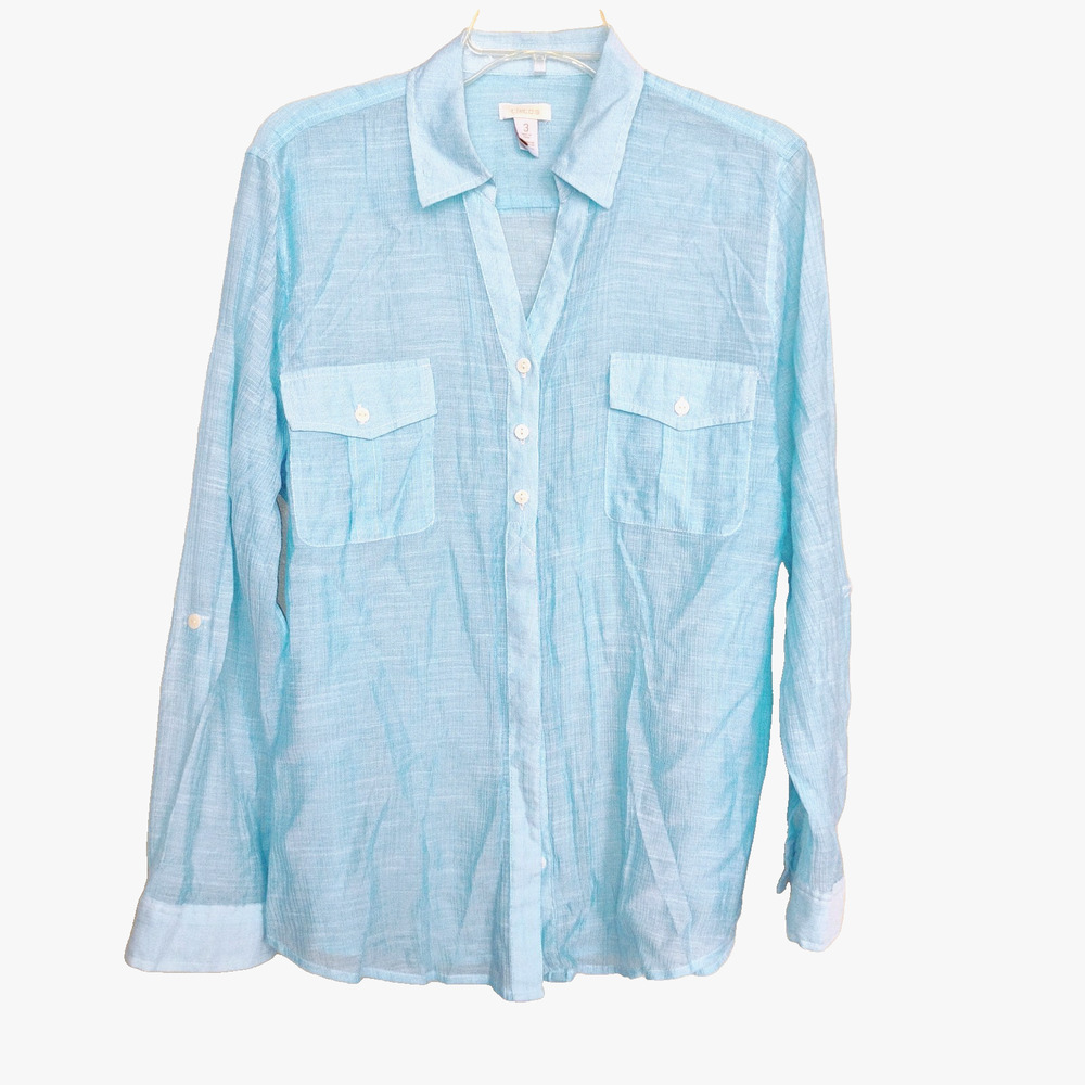 Chico's Blouse Lightweight Rayon ~ Size 3 (14-16)